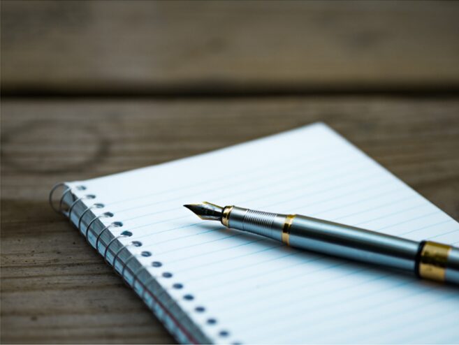 Notepad with pen for estate executor