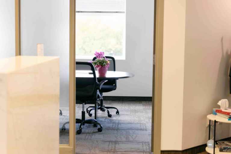 Office with large table for negotiating