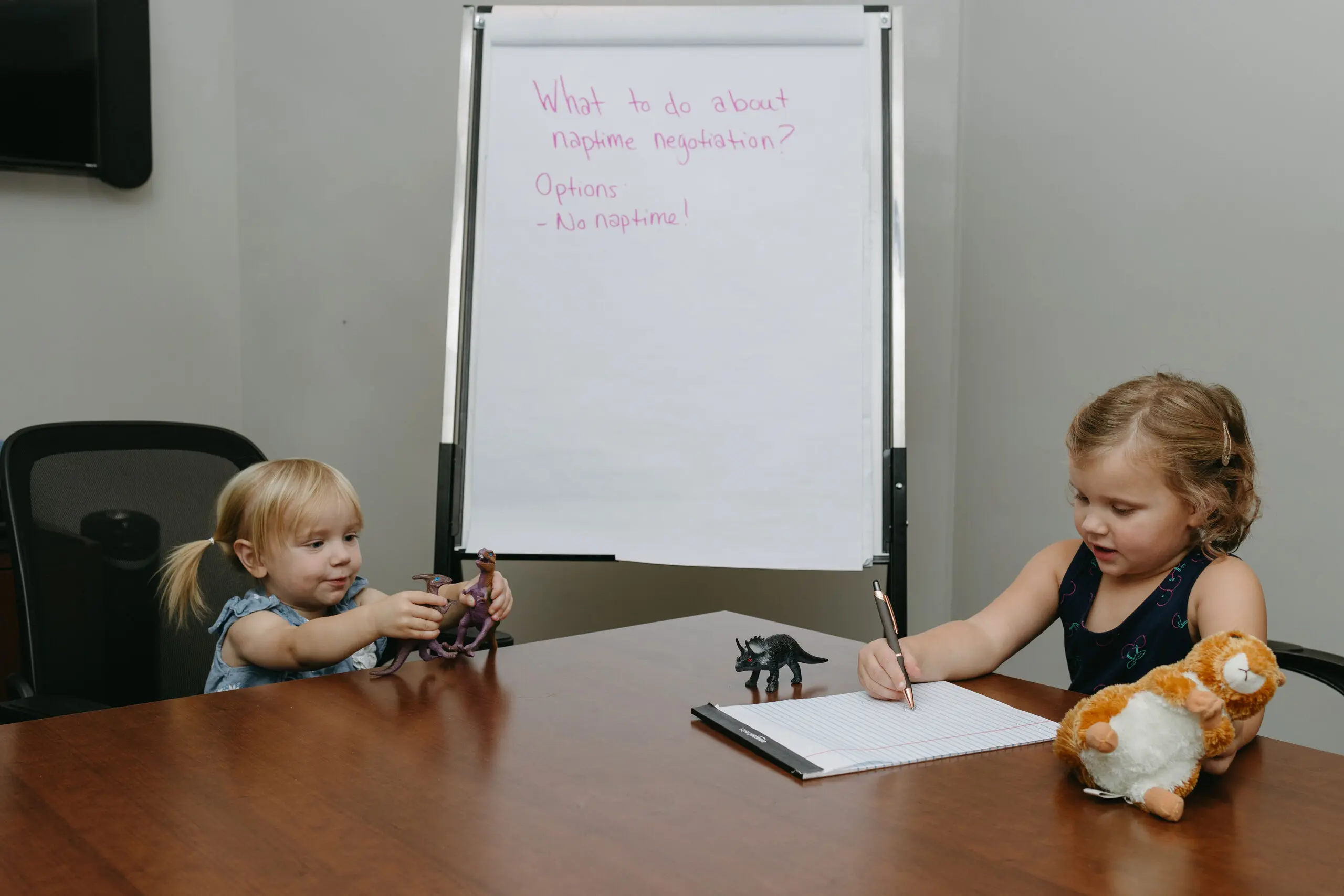 Children negotiating nap time